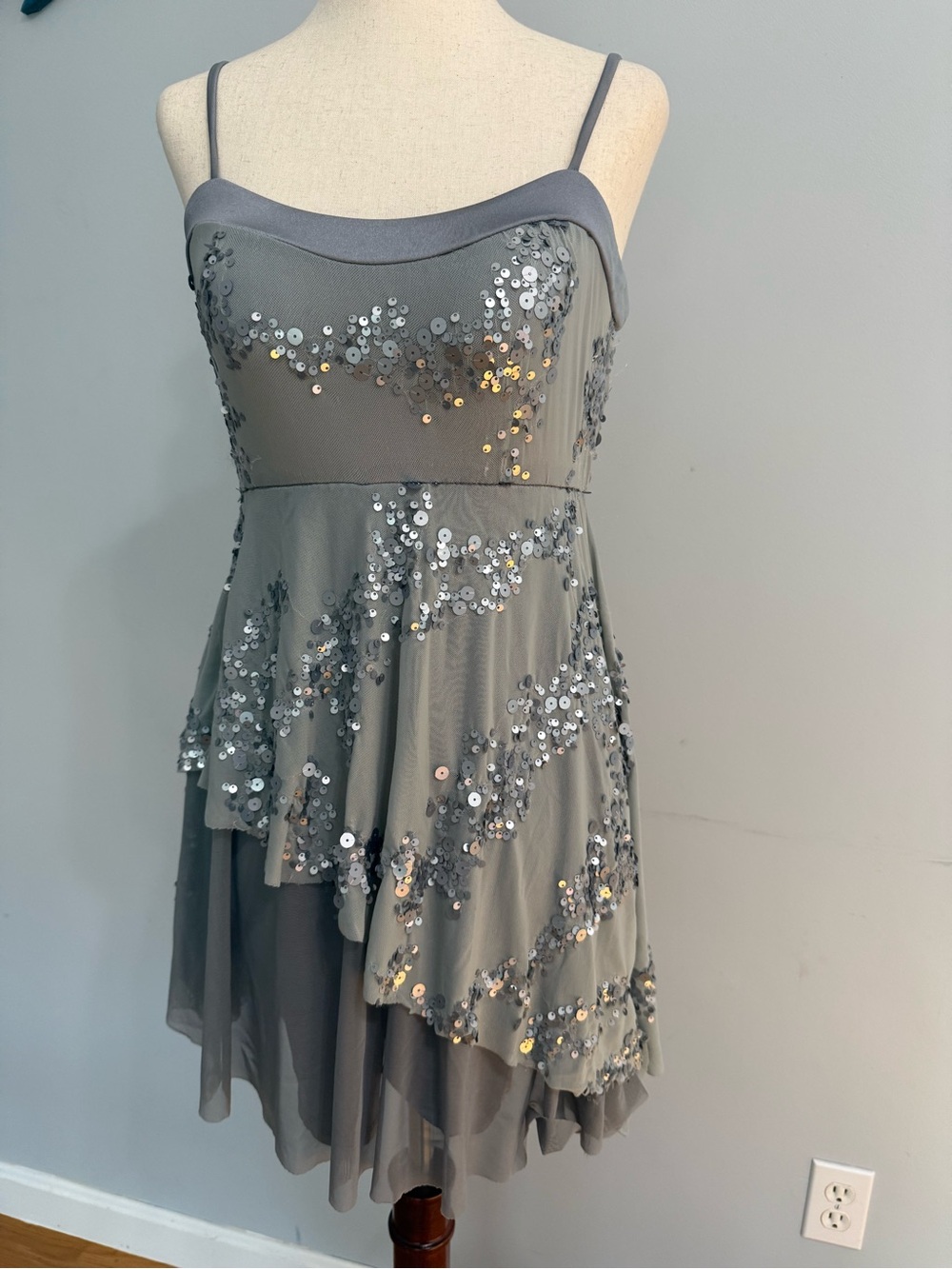 Marcea Grey Sequin dance costume Dress